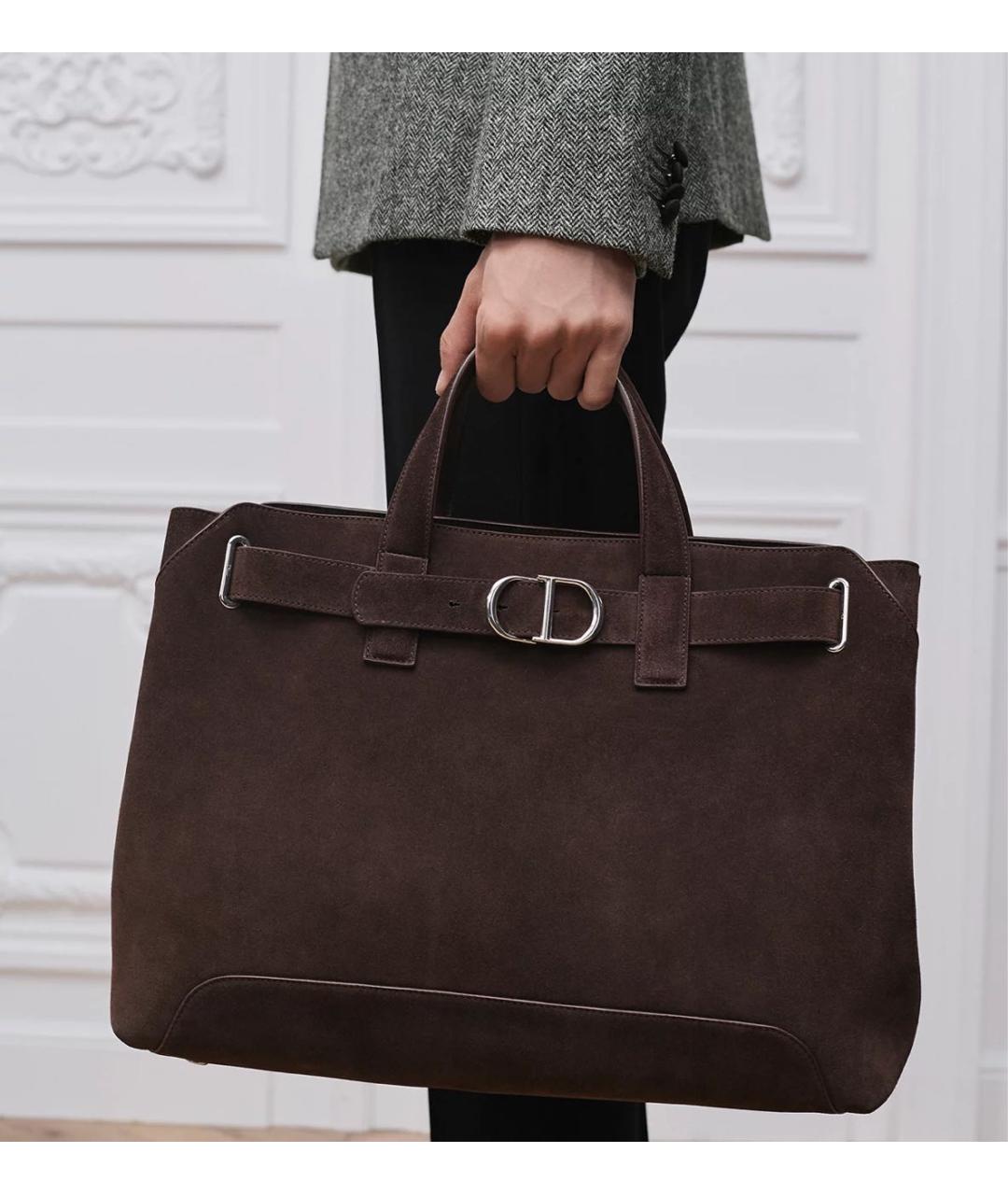 CHRISTIAN DIOR Коричневая кожаная сумка на плечо, фото 2