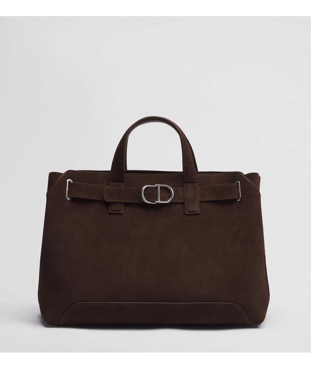 CHRISTIAN DIOR Коричневая кожаная сумка на плечо, фото 5