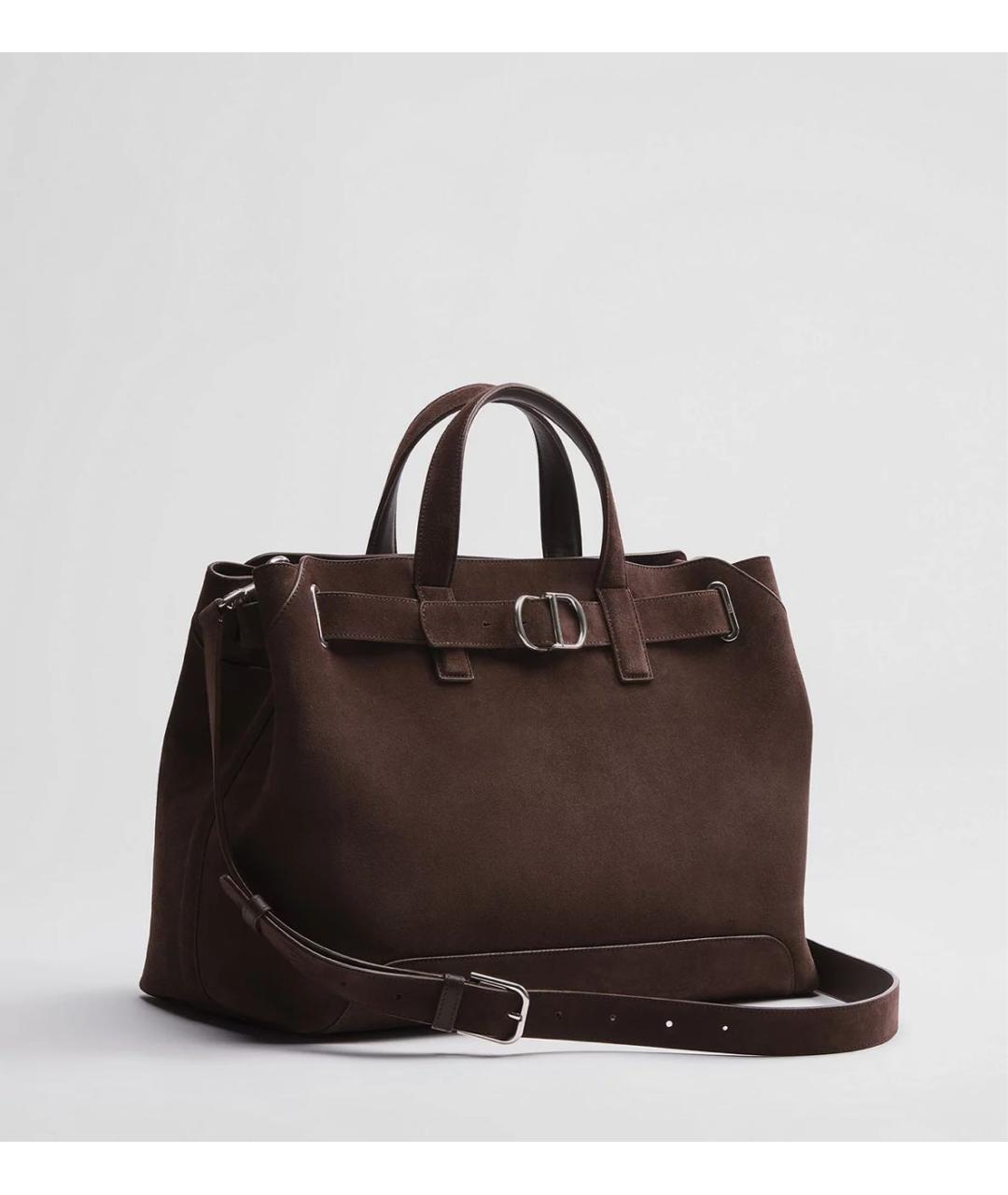 CHRISTIAN DIOR Коричневая кожаная сумка на плечо, фото 4