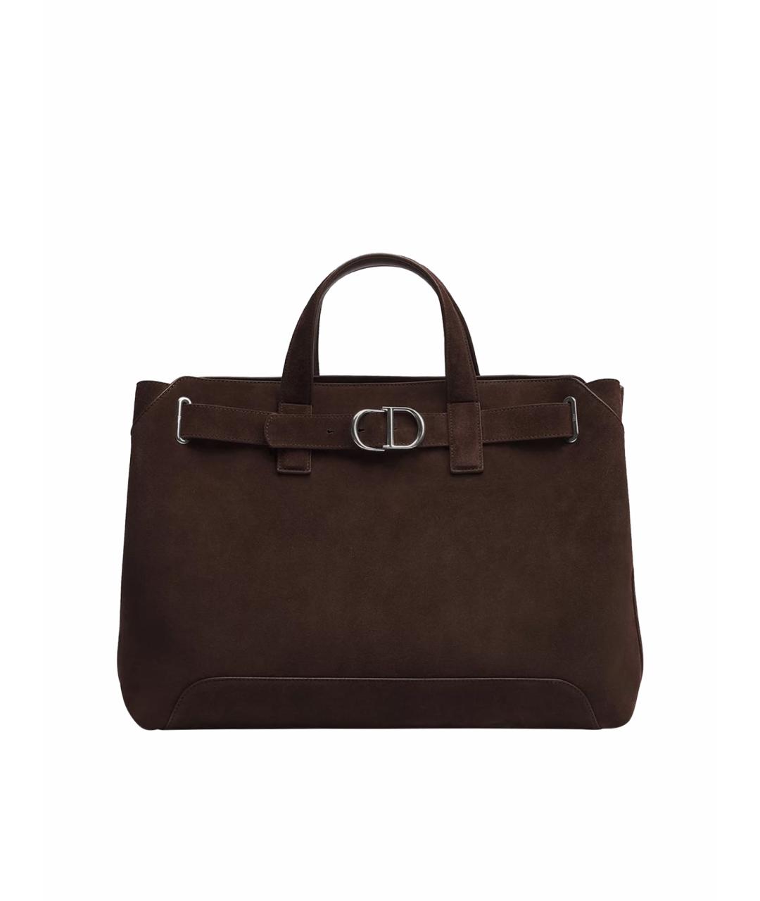 CHRISTIAN DIOR Коричневая кожаная сумка на плечо, фото 1