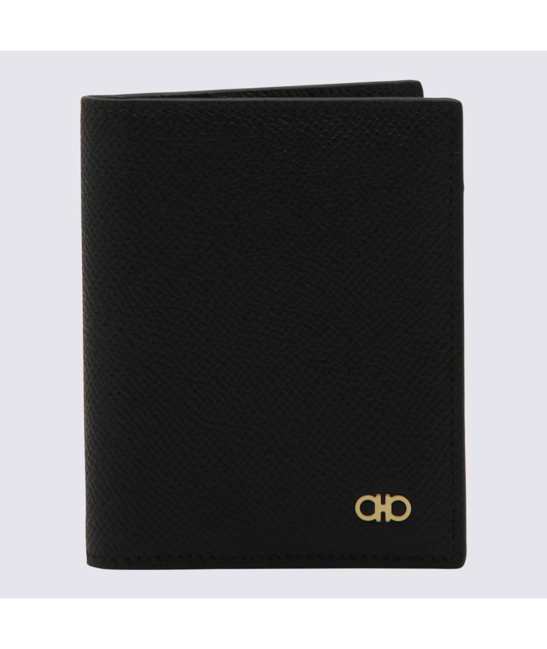 FERRAGAMO Черный кожаный кошелек, фото 4