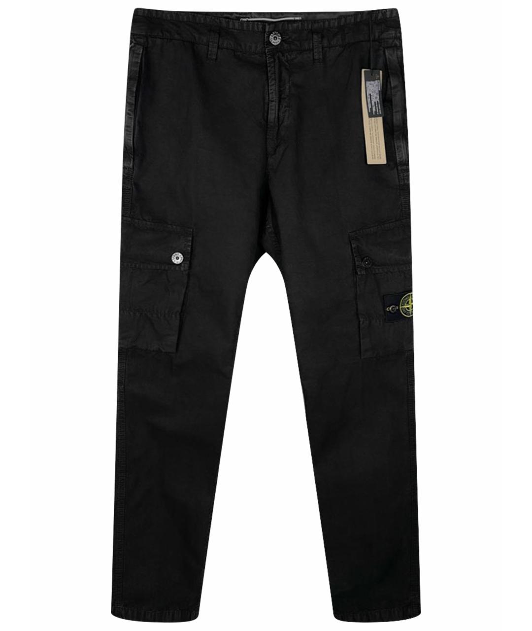 STONE ISLAND Черные хлопковые повседневные брюки, фото 1