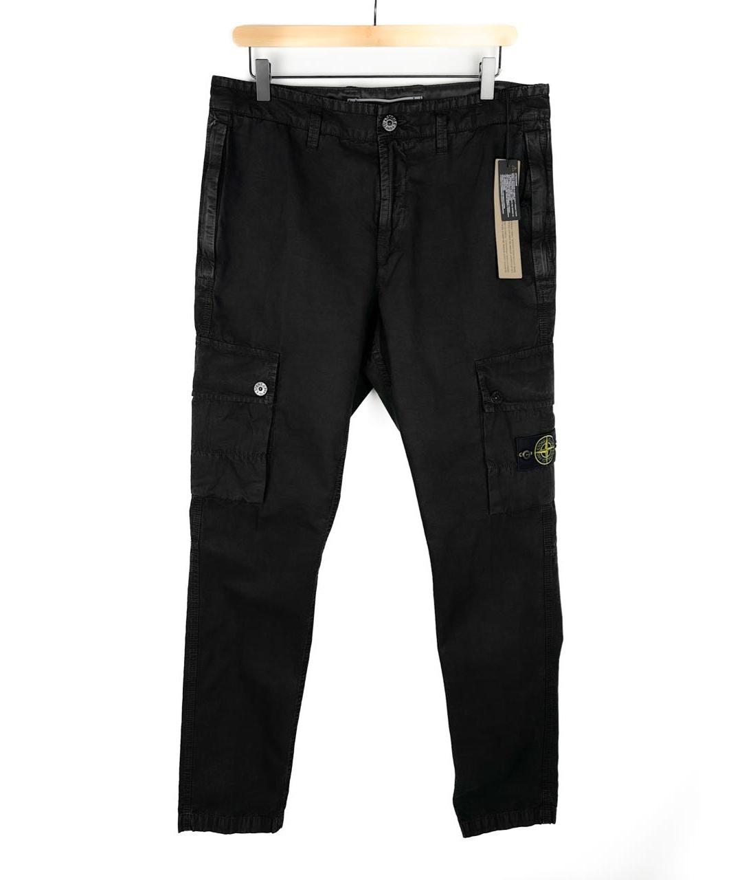 STONE ISLAND Черные хлопковые повседневные брюки, фото 6