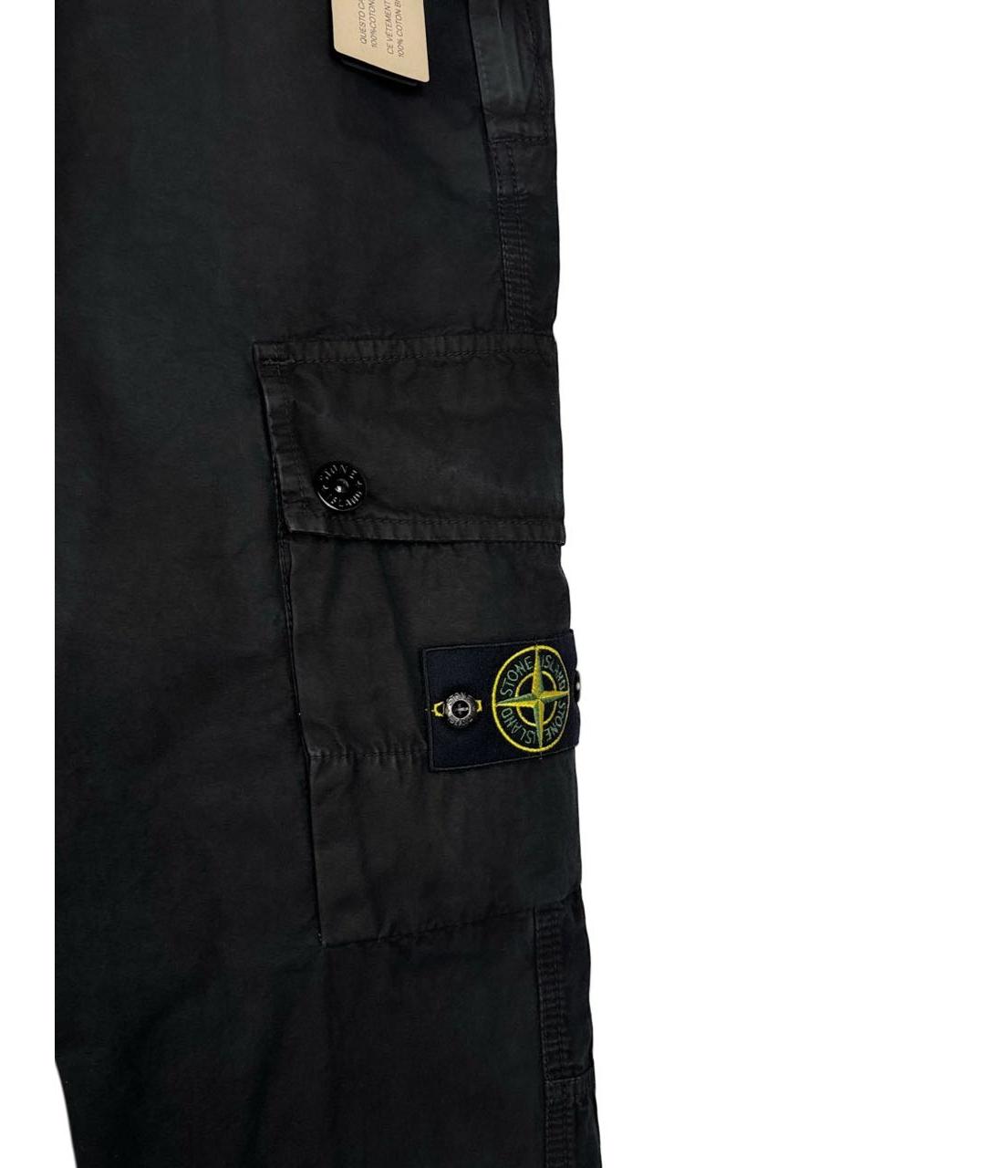 STONE ISLAND Черные хлопковые повседневные брюки, фото 5