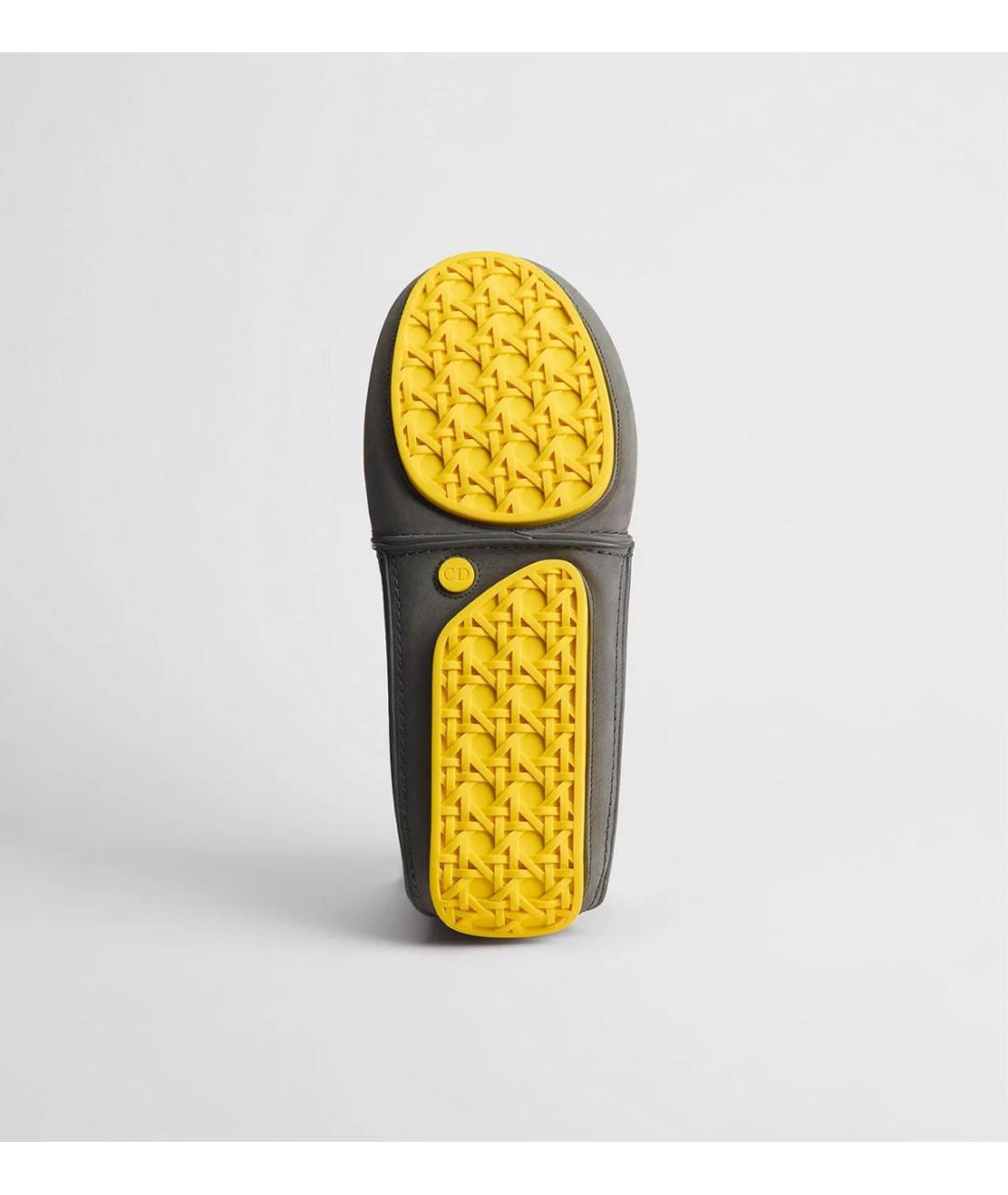 CHRISTIAN DIOR Серые кожаные низкие ботинки, фото 4