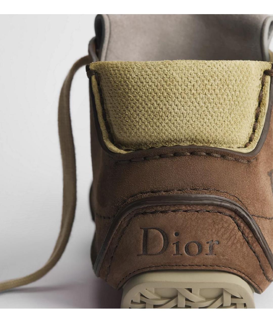 CHRISTIAN DIOR Коричневые кожаные низкие ботинки, фото 3