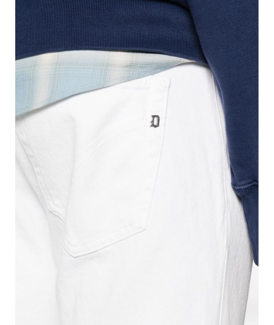 DONDUP Белые хлопковые прямые джинсы, фото 4