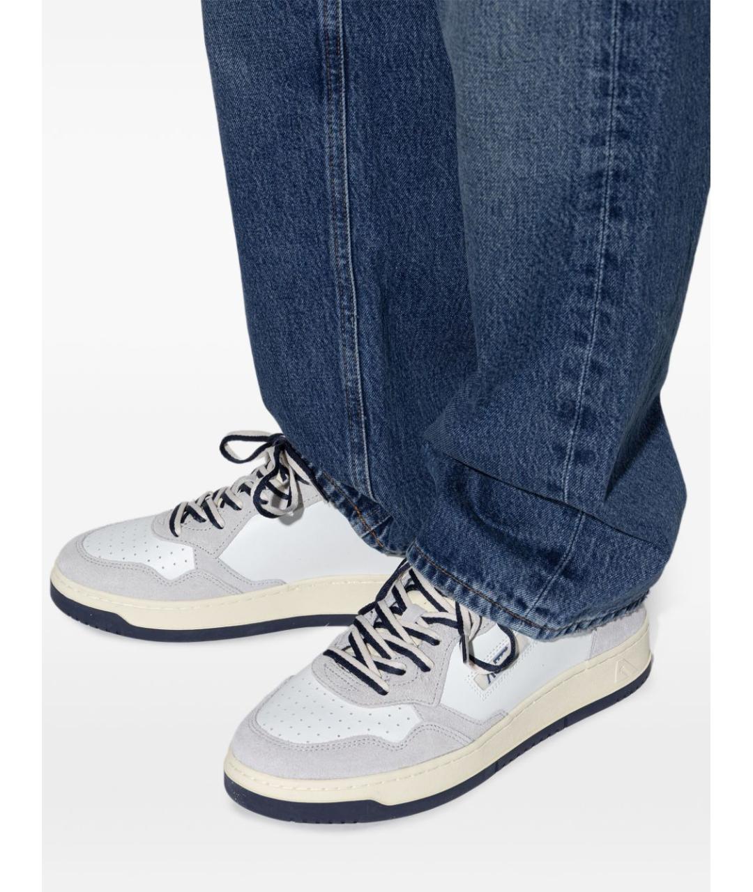 AUTRY Белые кожаные низкие кроссовки / кеды, фото 5