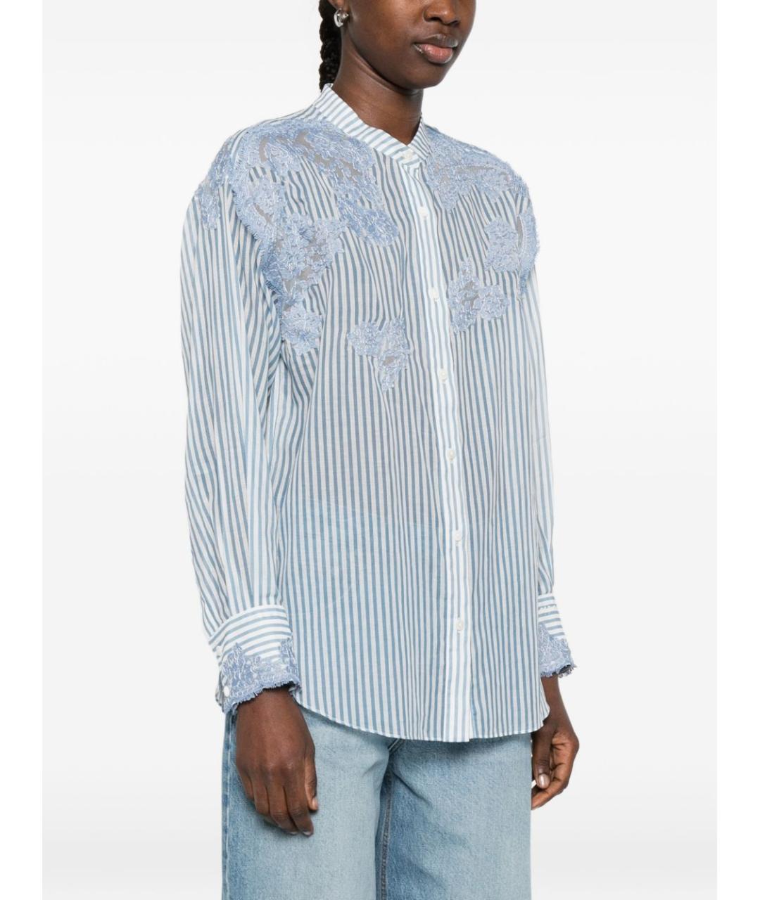 ERMANNO FIRENZE Голубая хлопковая рубашка, фото 2