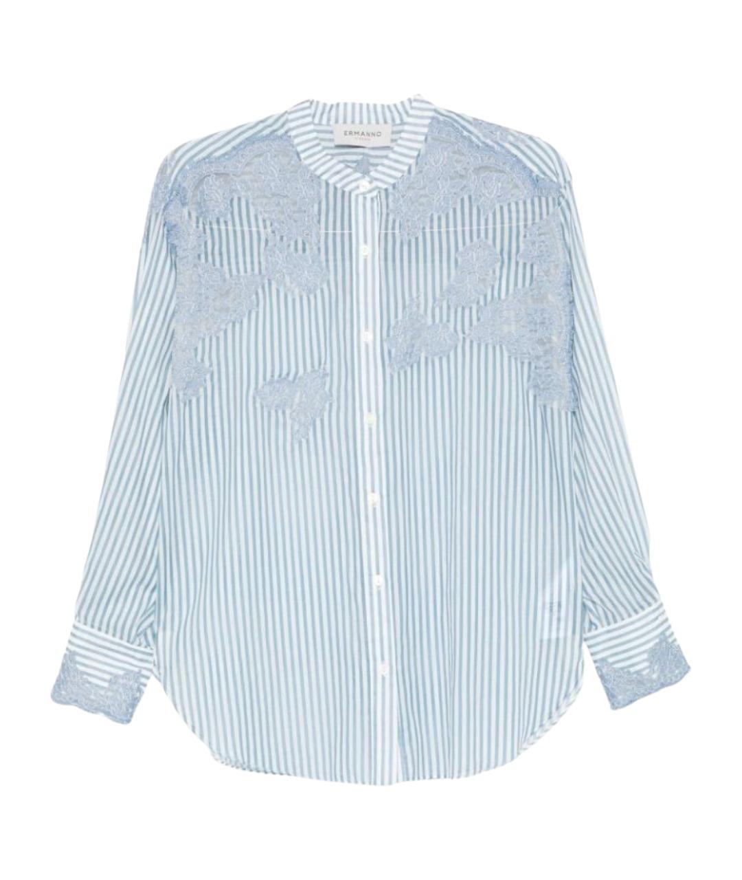 ERMANNO FIRENZE Голубая хлопковая рубашка, фото 1