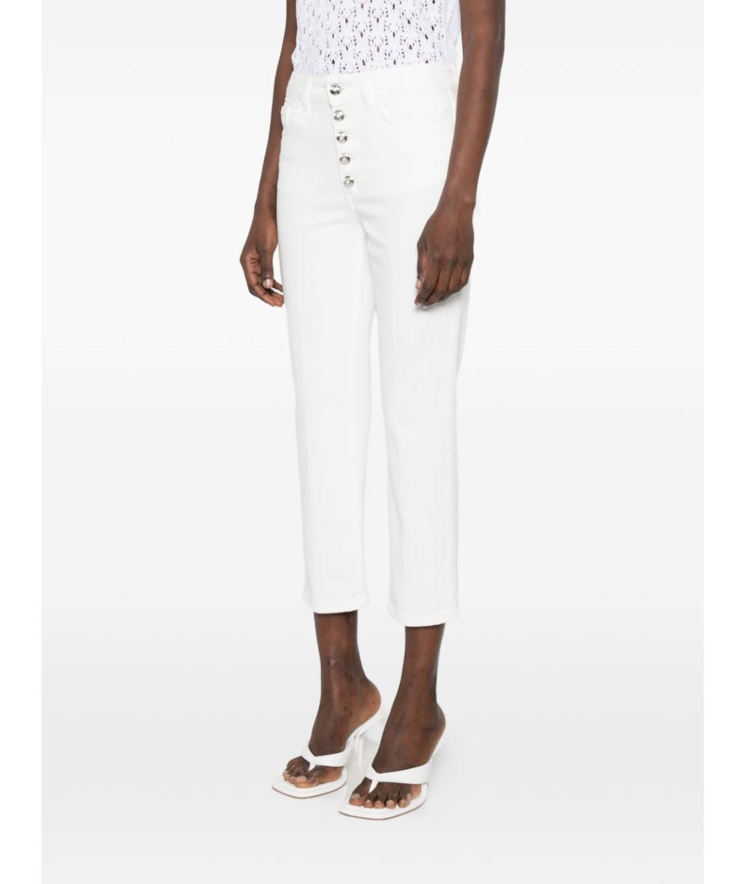 DONDUP Белые хлопковые прямые джинсы, фото 3
