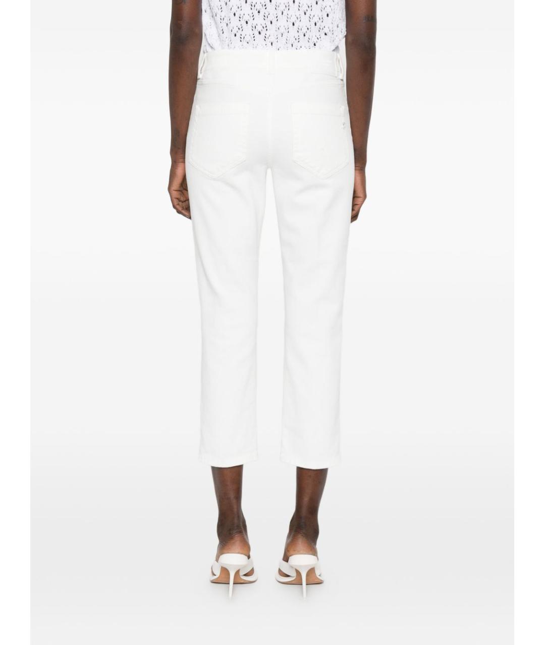 DONDUP Белые хлопковые прямые джинсы, фото 5