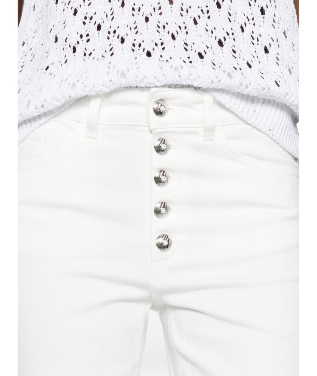 DONDUP Белые хлопковые прямые джинсы, фото 2