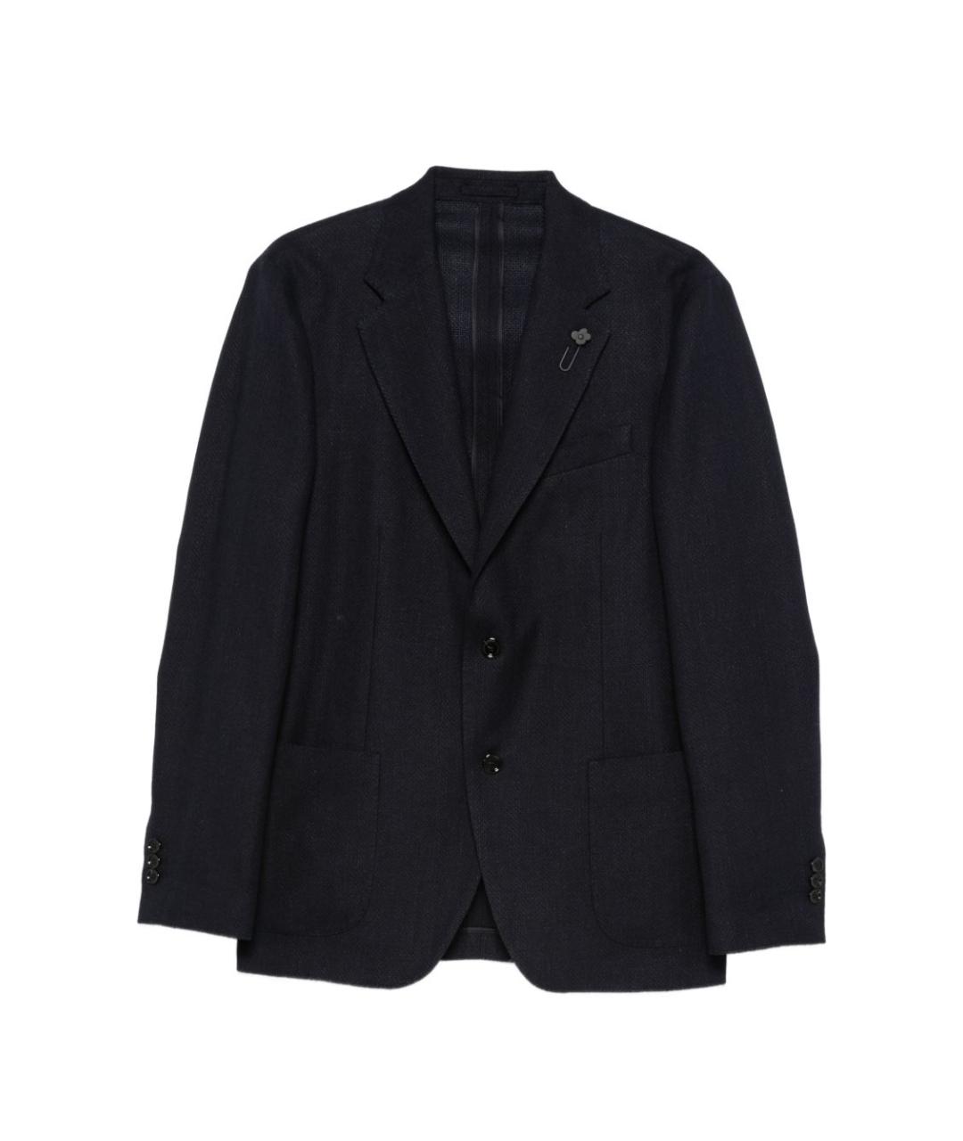 LARDINI Синий шерстяной пиджак, фото 1