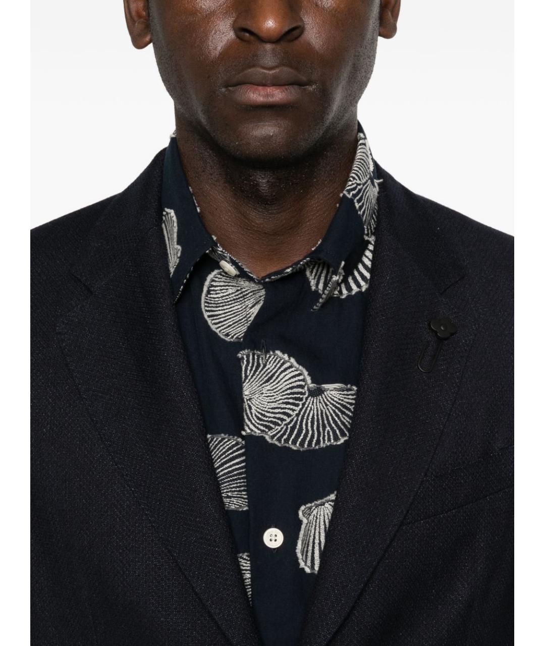 LARDINI Синий шерстяной пиджак, фото 4