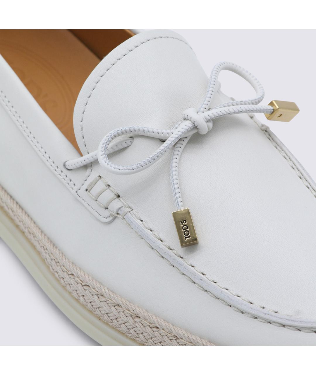 TOD'S Белые кожаные лоферы, фото 4