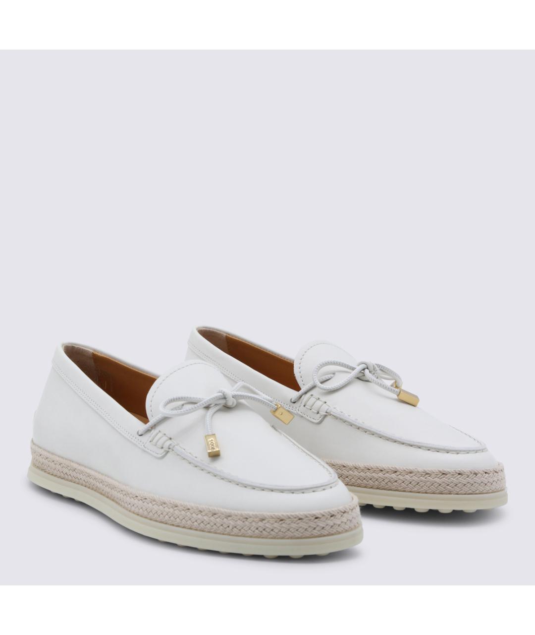 TOD'S Белые кожаные лоферы, фото 2