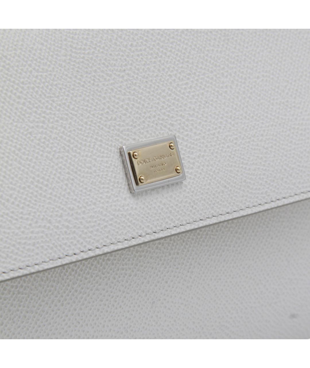DOLCE&GABBANA Белая кожаная сумка тоут, фото 4