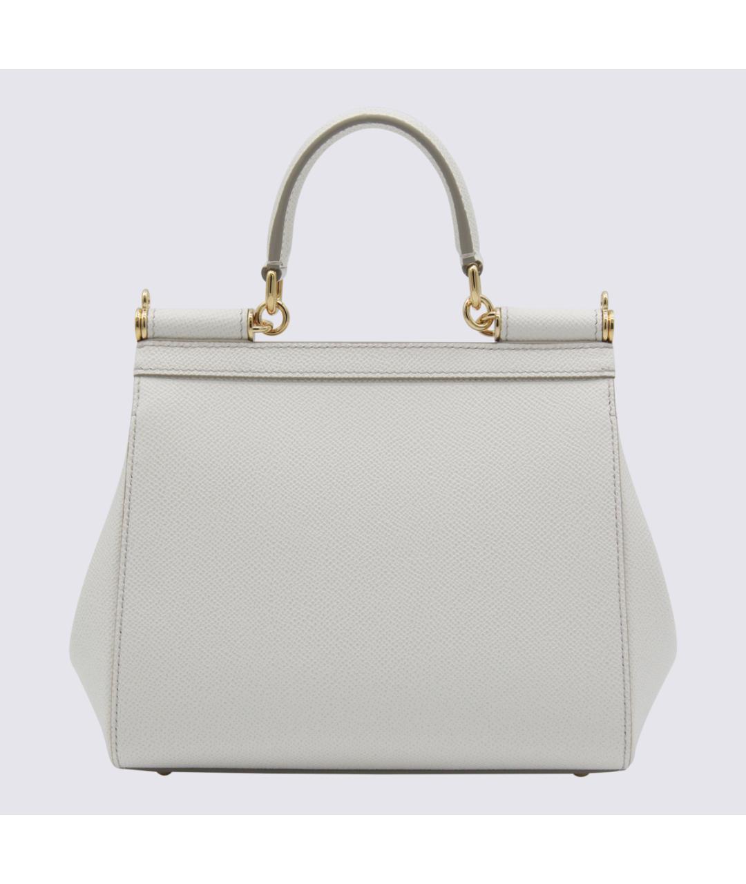 DOLCE&GABBANA Белая кожаная сумка тоут, фото 3