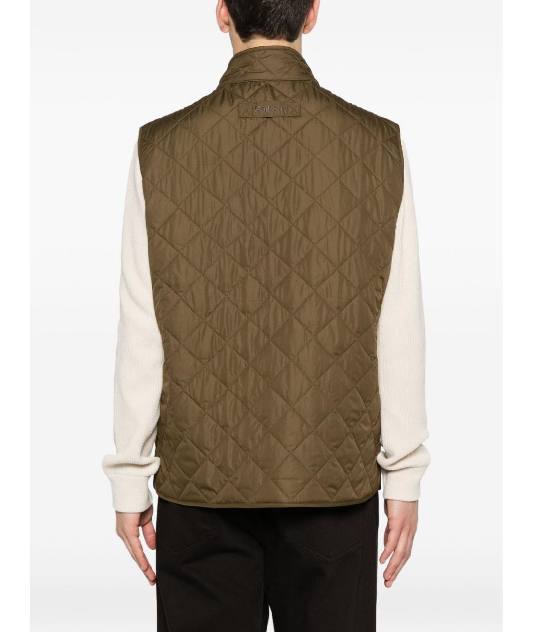 BARBOUR Зеленый полиэстеровый жилет, фото 4