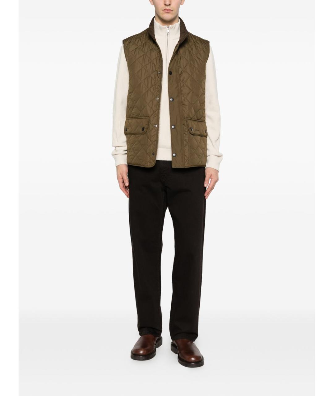BARBOUR Зеленый полиэстеровый жилет, фото 5