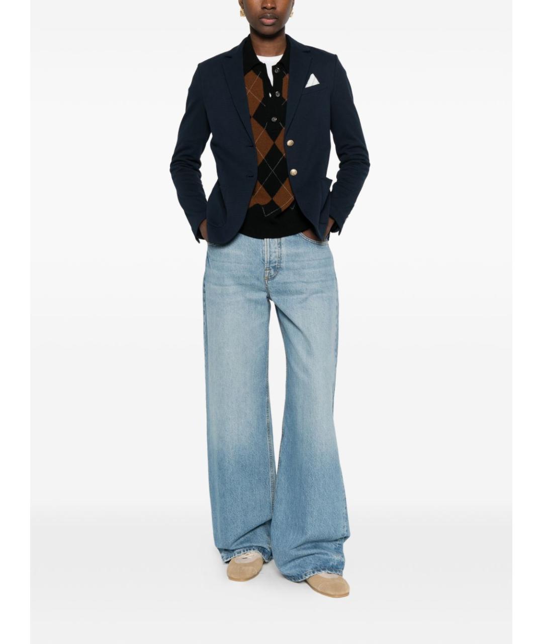 CIRCOLO 1901 Синий хлопковый жакет/пиджак, фото 5