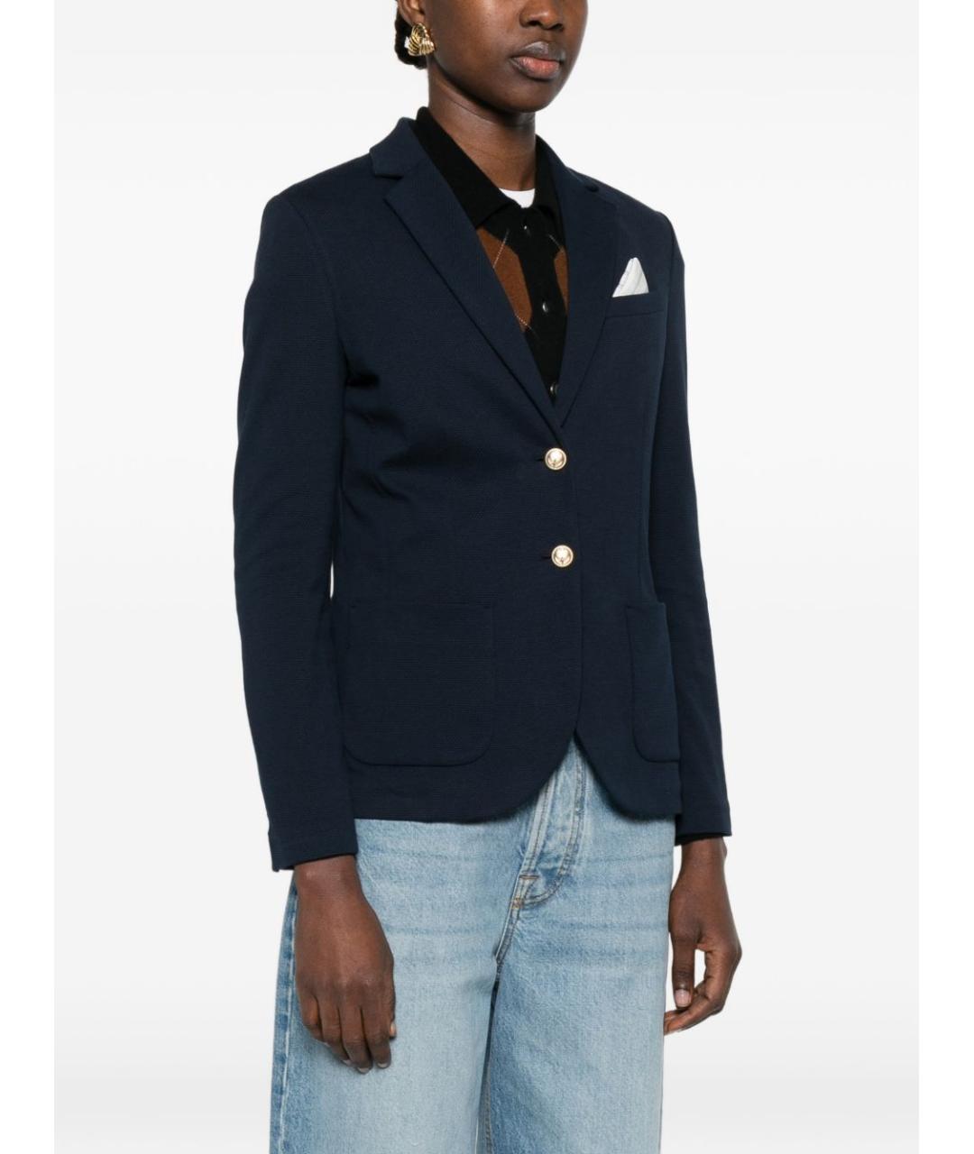 CIRCOLO 1901 Синий хлопковый жакет/пиджак, фото 2