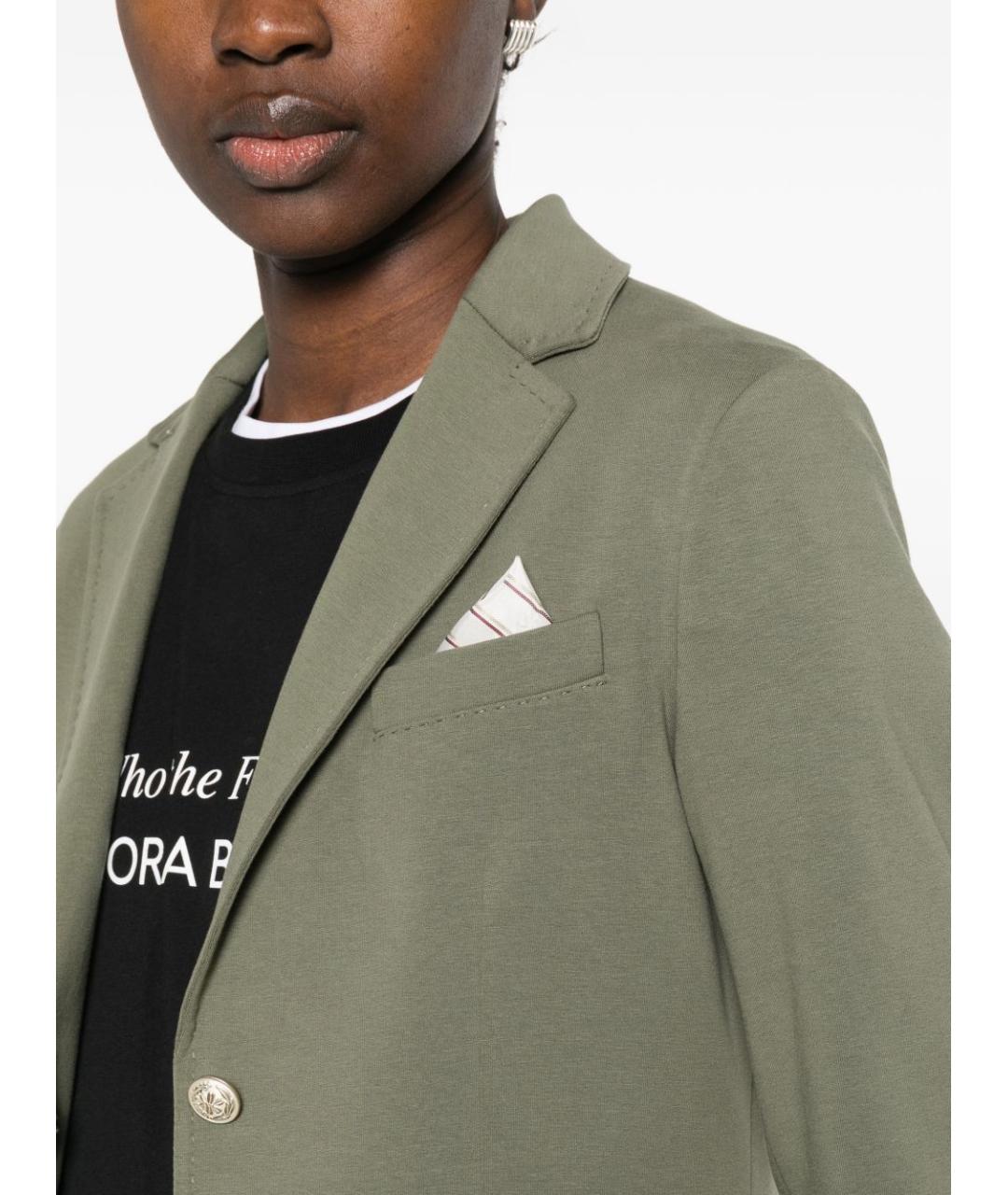 CIRCOLO 1901 Зеленый хлопковый жакет/пиджак, фото 4