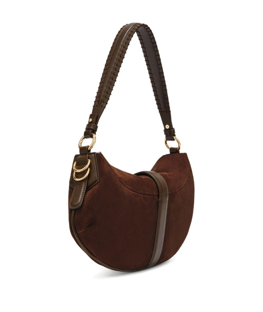 GANNI Коричневая кожаная сумка с короткими ручками, фото 2