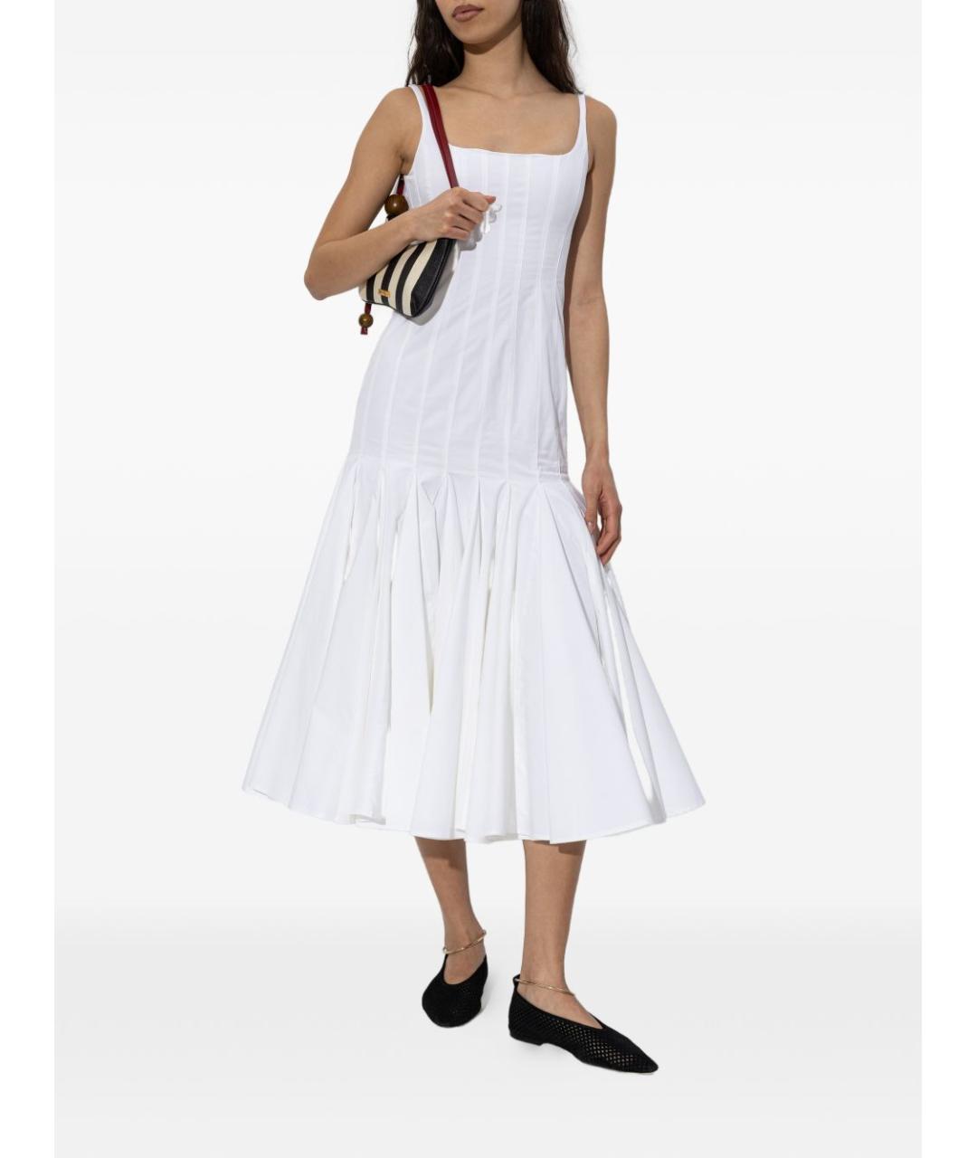 JACQUEMUS Белое хлопковое повседневное платье, фото 4
