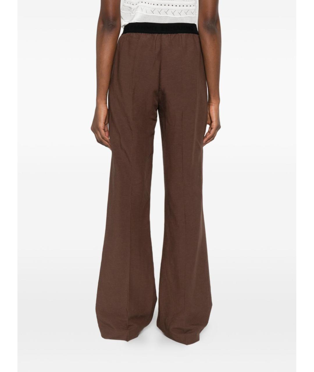 ERMANNO FIRENZE Коричневые вискозные прямые брюки, фото 4