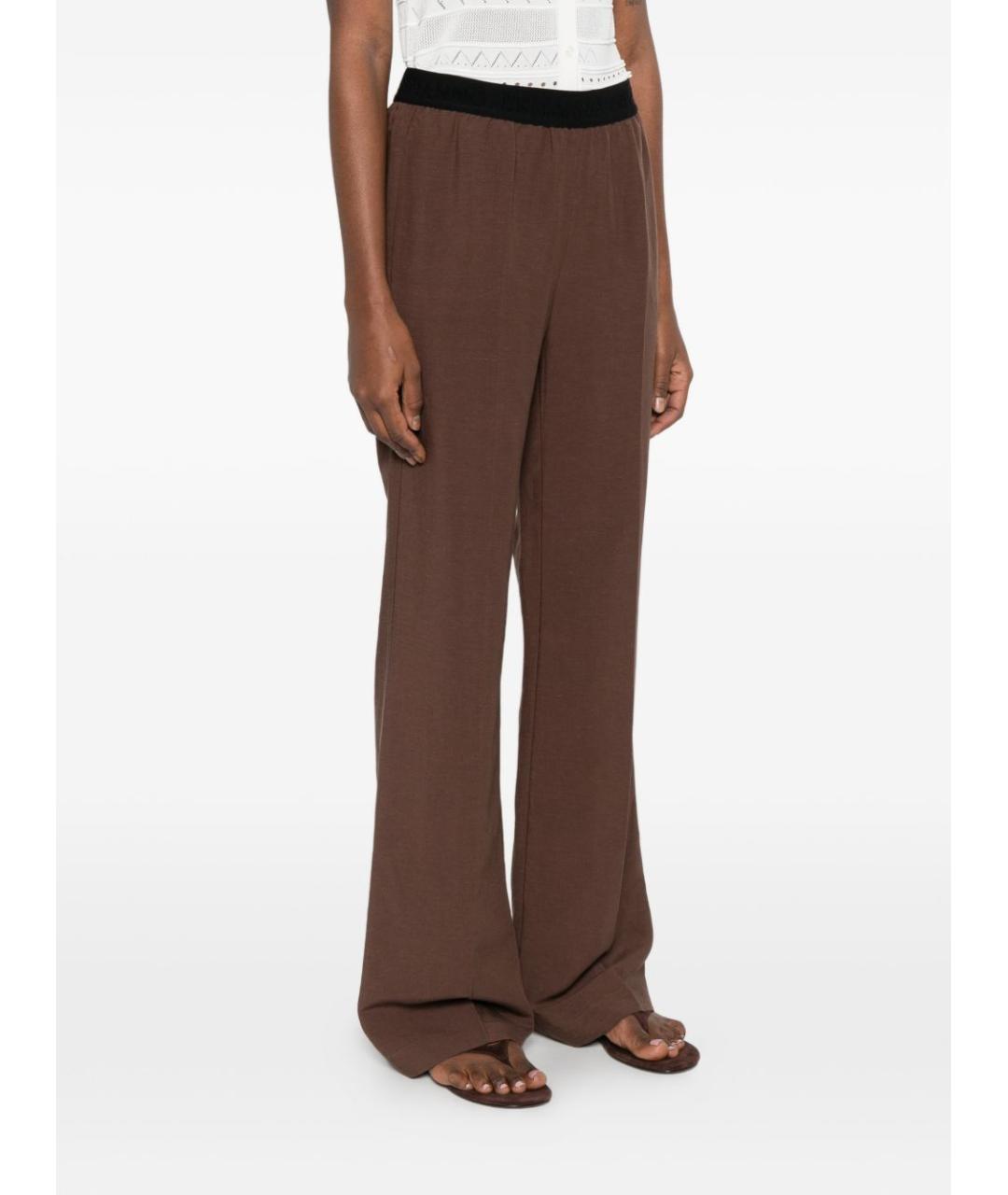 ERMANNO FIRENZE Коричневые вискозные прямые брюки, фото 3