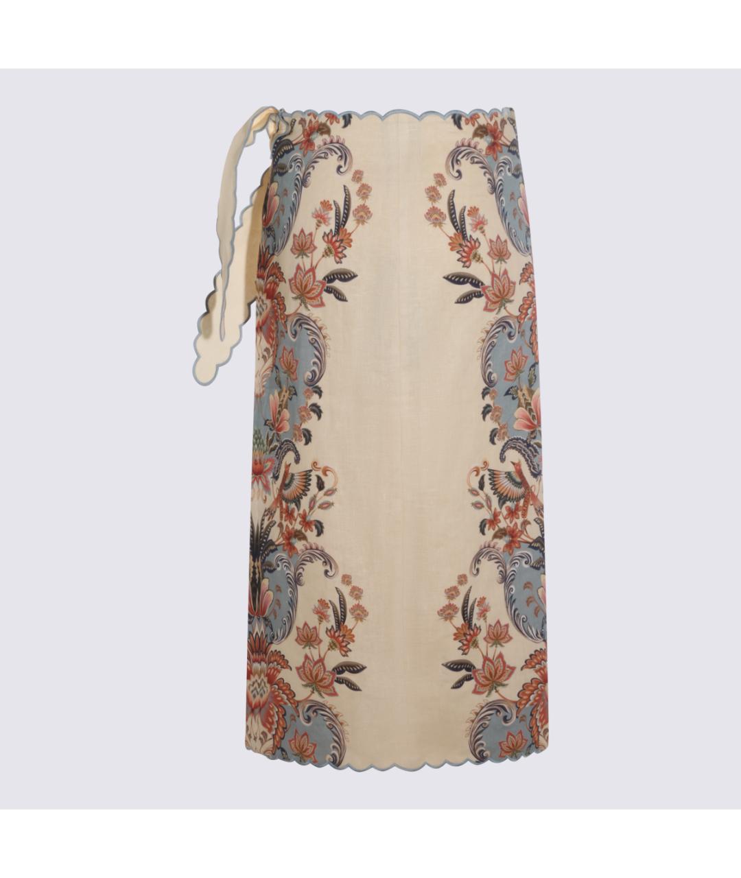 FARM RIO Мульти льняная юбка миди, фото 2