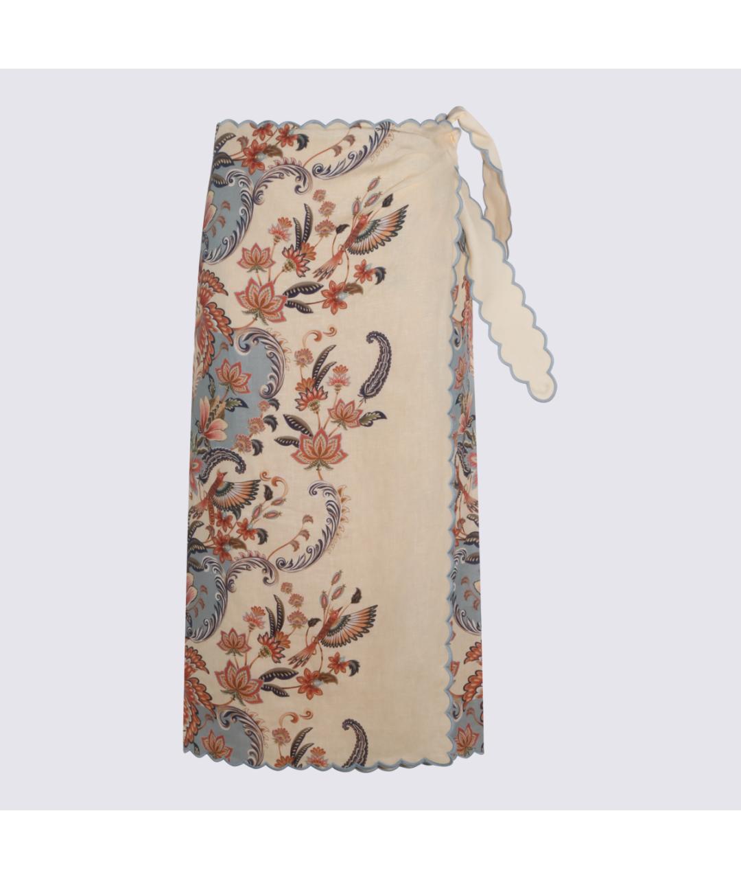 FARM RIO Мульти льняная юбка миди, фото 5