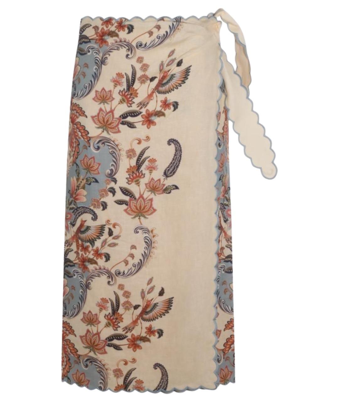 FARM RIO Мульти льняная юбка миди, фото 1