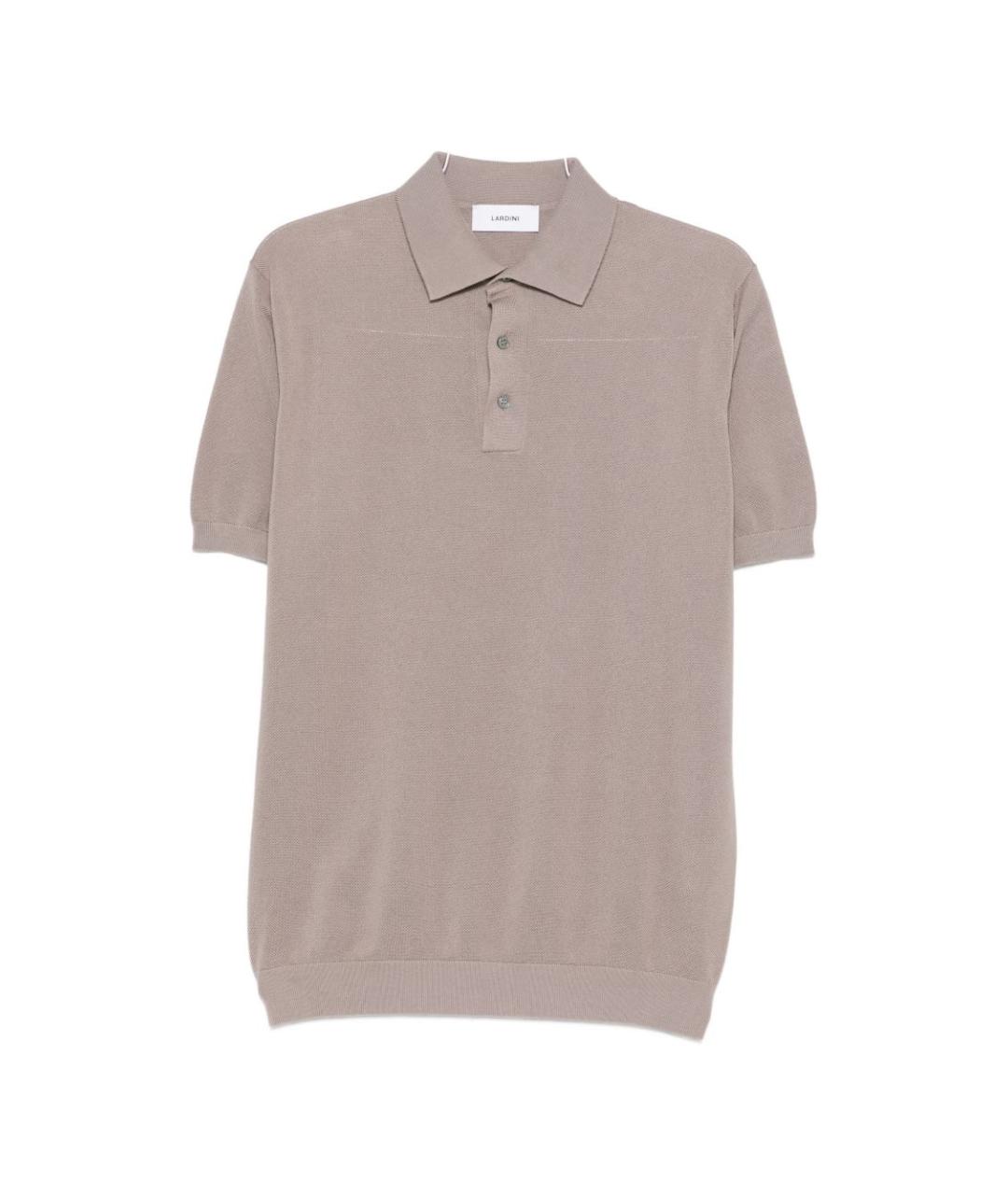 LARDINI Коричневая хлопковая футболка, фото 1