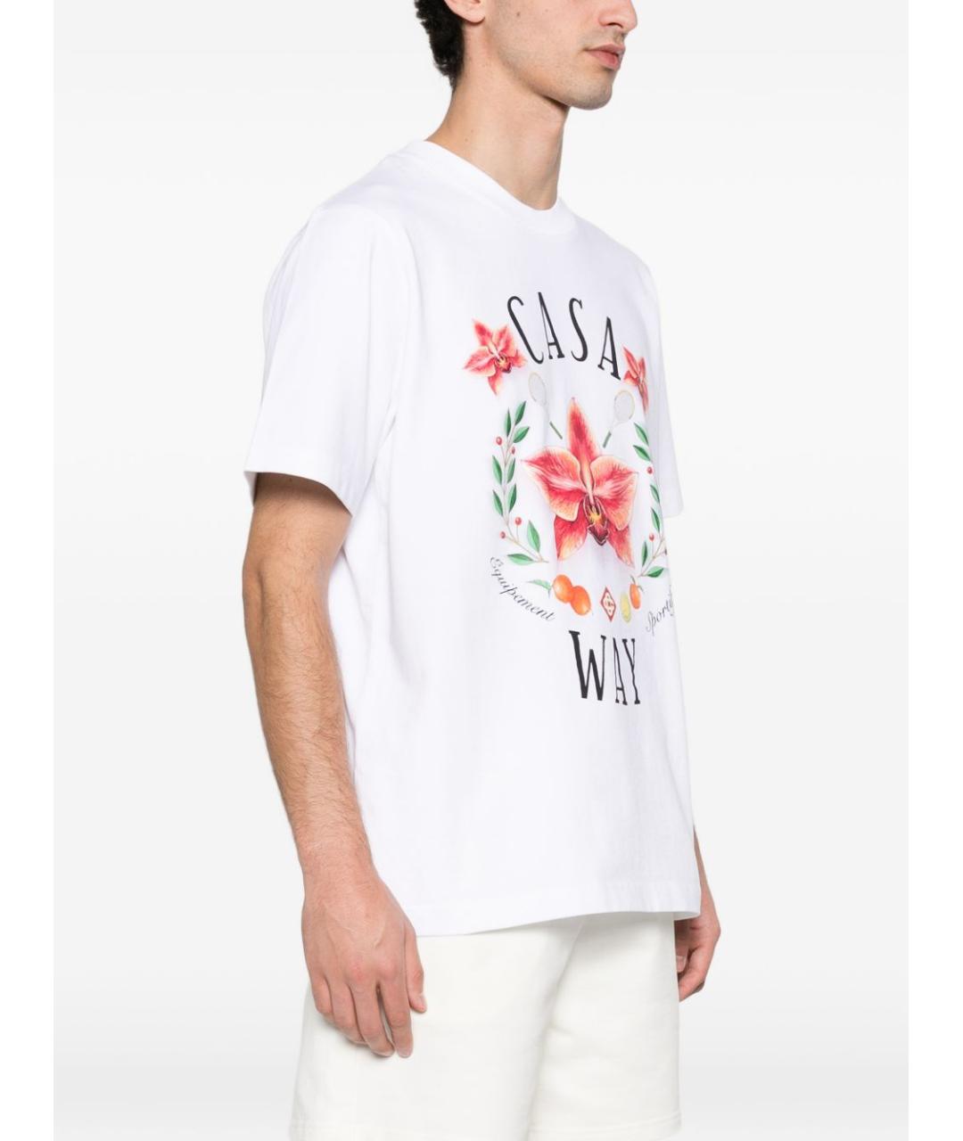 CASABLANCA Белая хлопковая футболка, фото 2