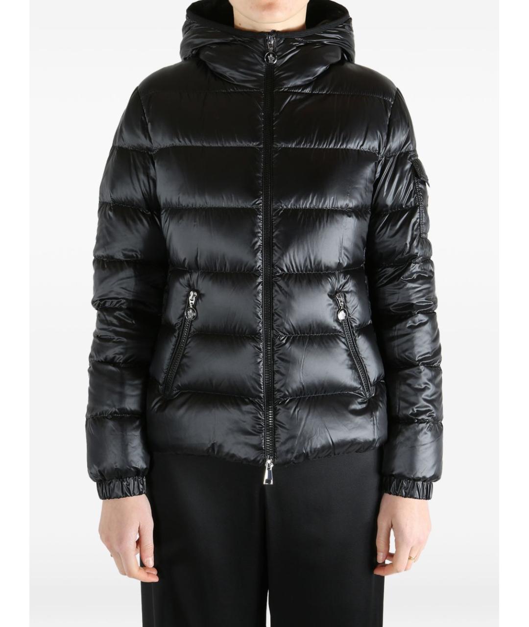 MONCLER Черный полиамидовый пуховик, фото 2