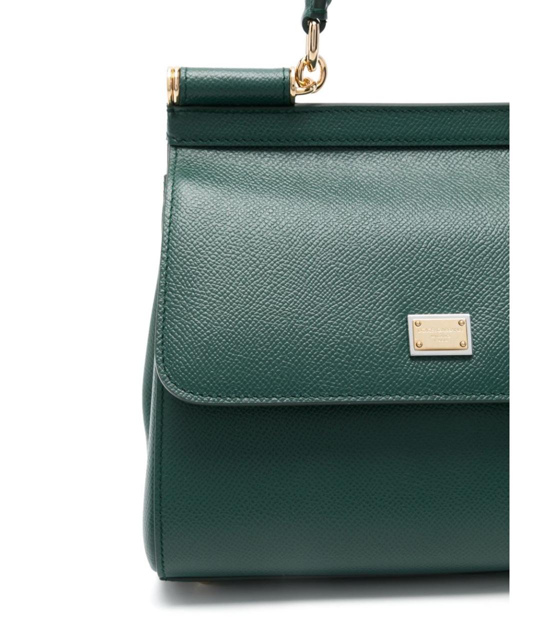 DOLCE&GABBANA Зеленая кожаная сумка тоут, фото 4