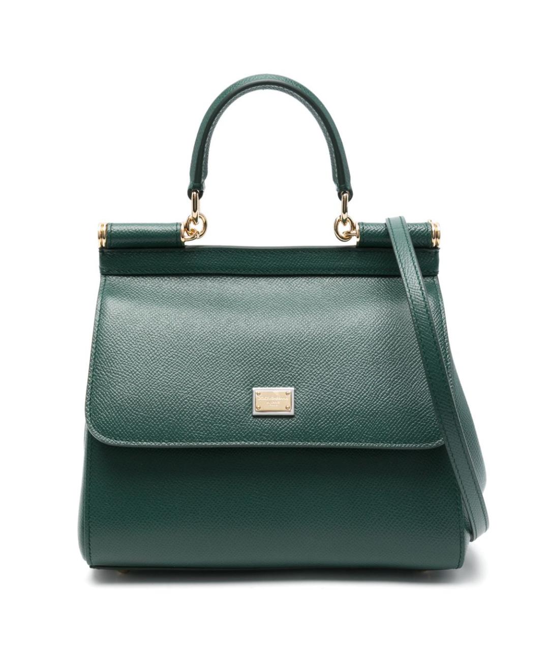 DOLCE&GABBANA Зеленая кожаная сумка тоут, фото 1