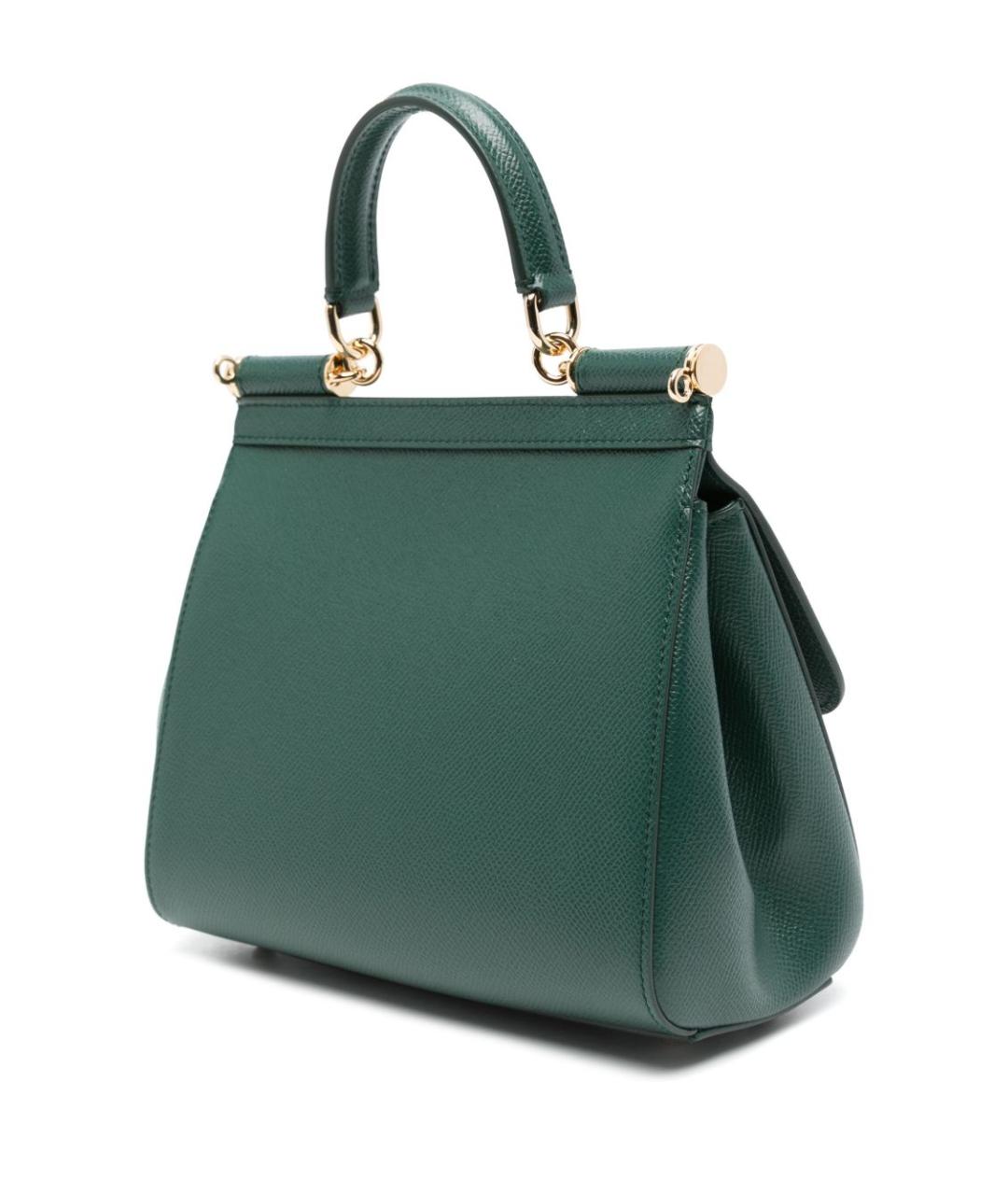 DOLCE&GABBANA Зеленая кожаная сумка тоут, фото 2