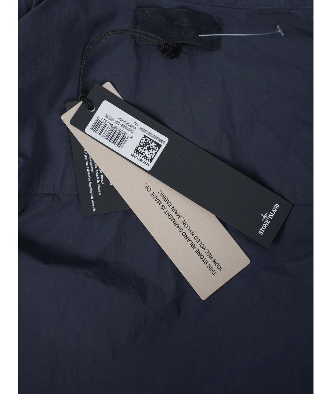 STONE ISLAND Темно-синяя кэжуал рубашка, фото 6