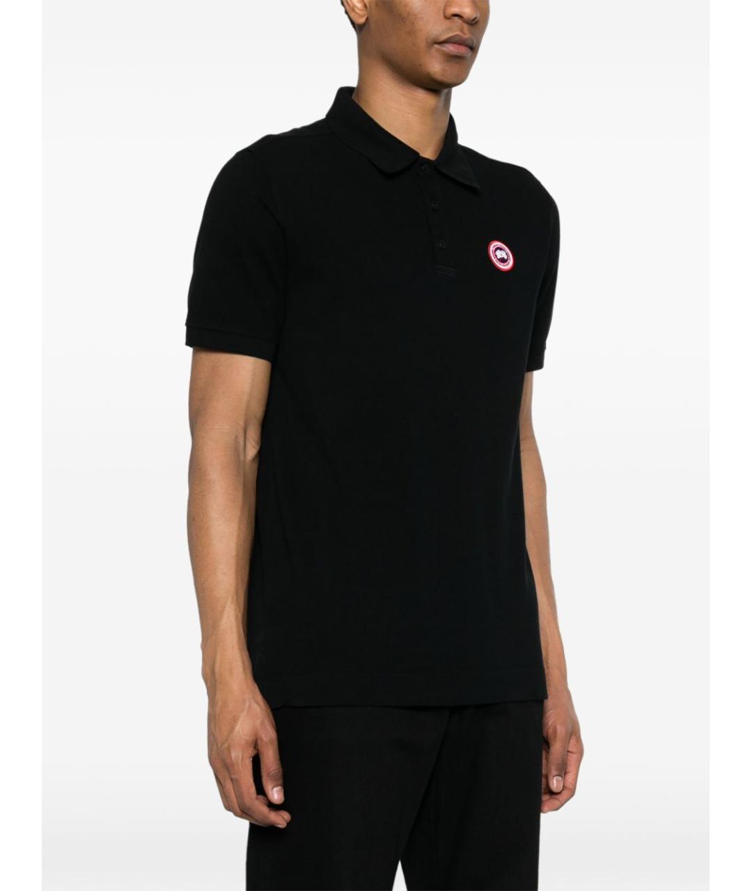 CANADA GOOSE Черное хлопковое поло с коротким рукавом, фото 3