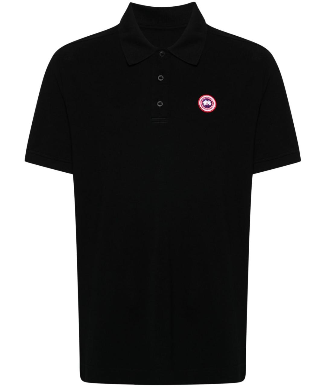 CANADA GOOSE Черное хлопковое поло с коротким рукавом, фото 1