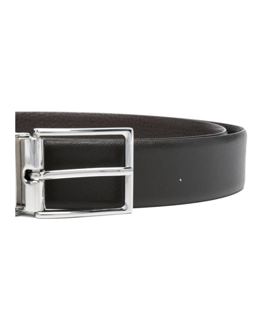 EMPORIO ARMANI Черный кожаный ремень, фото 2