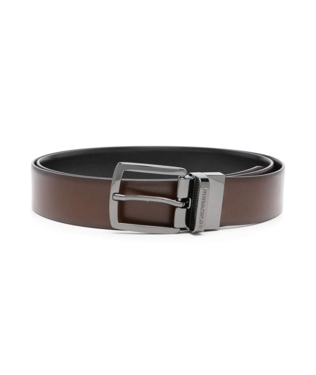 EMPORIO ARMANI Коричневый кожаный ремень, фото 1