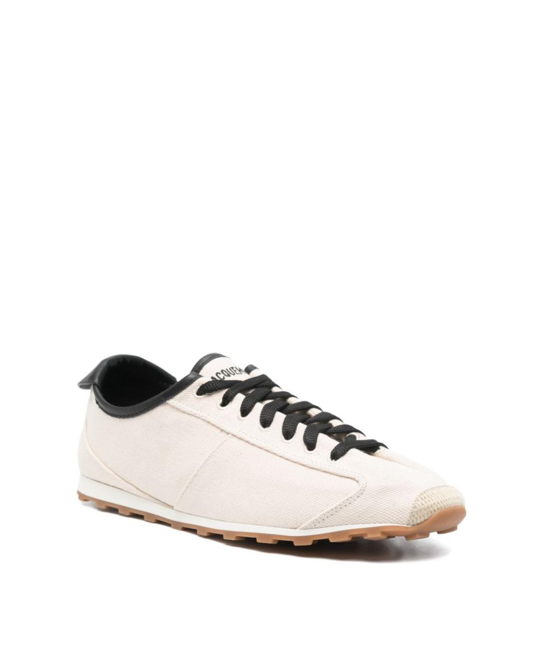 JACQUEMUS Бежевые текстильные низкие кроссовки / кеды, фото 2