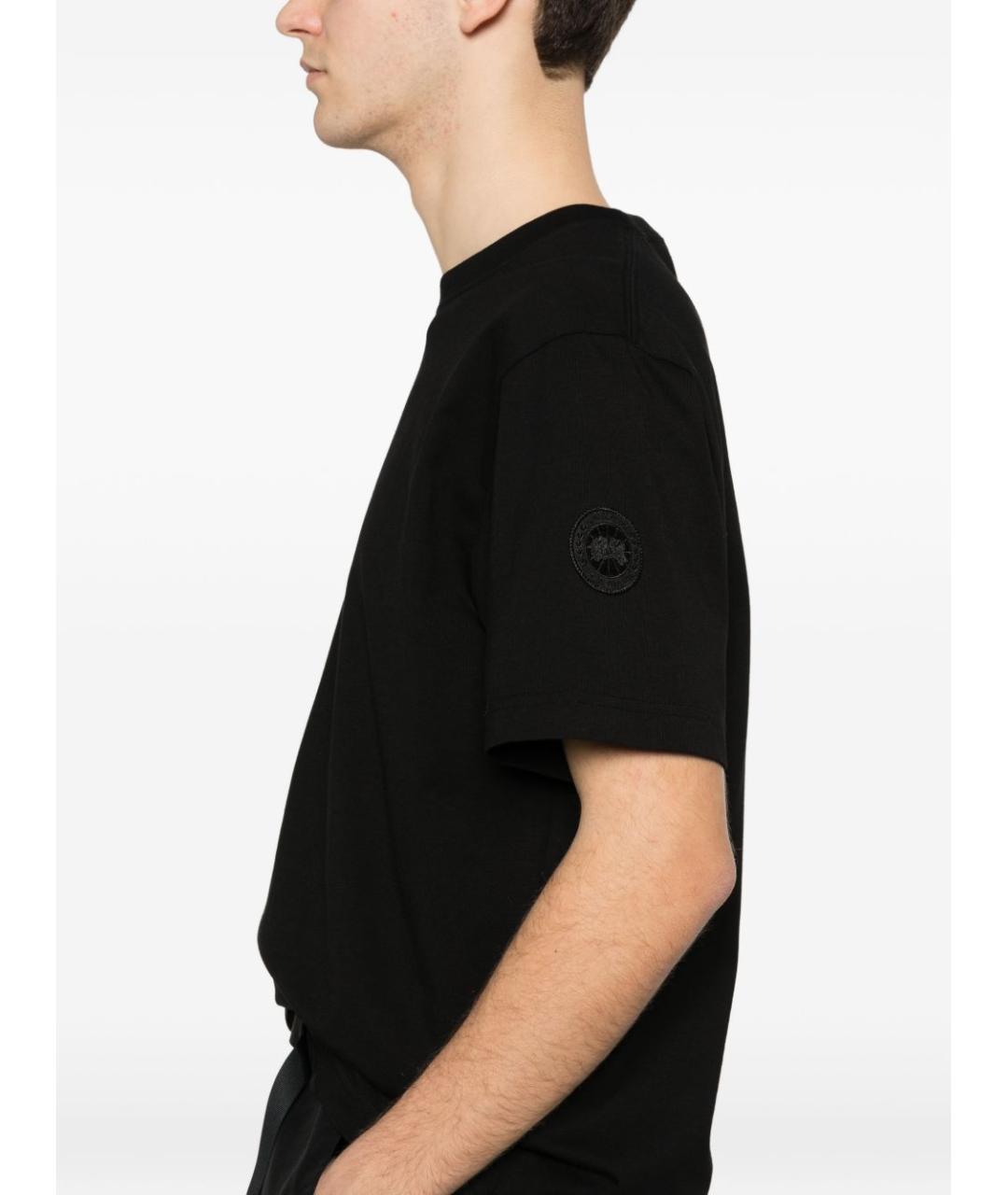 CANADA GOOSE Черная хлопковая футболка, фото 2