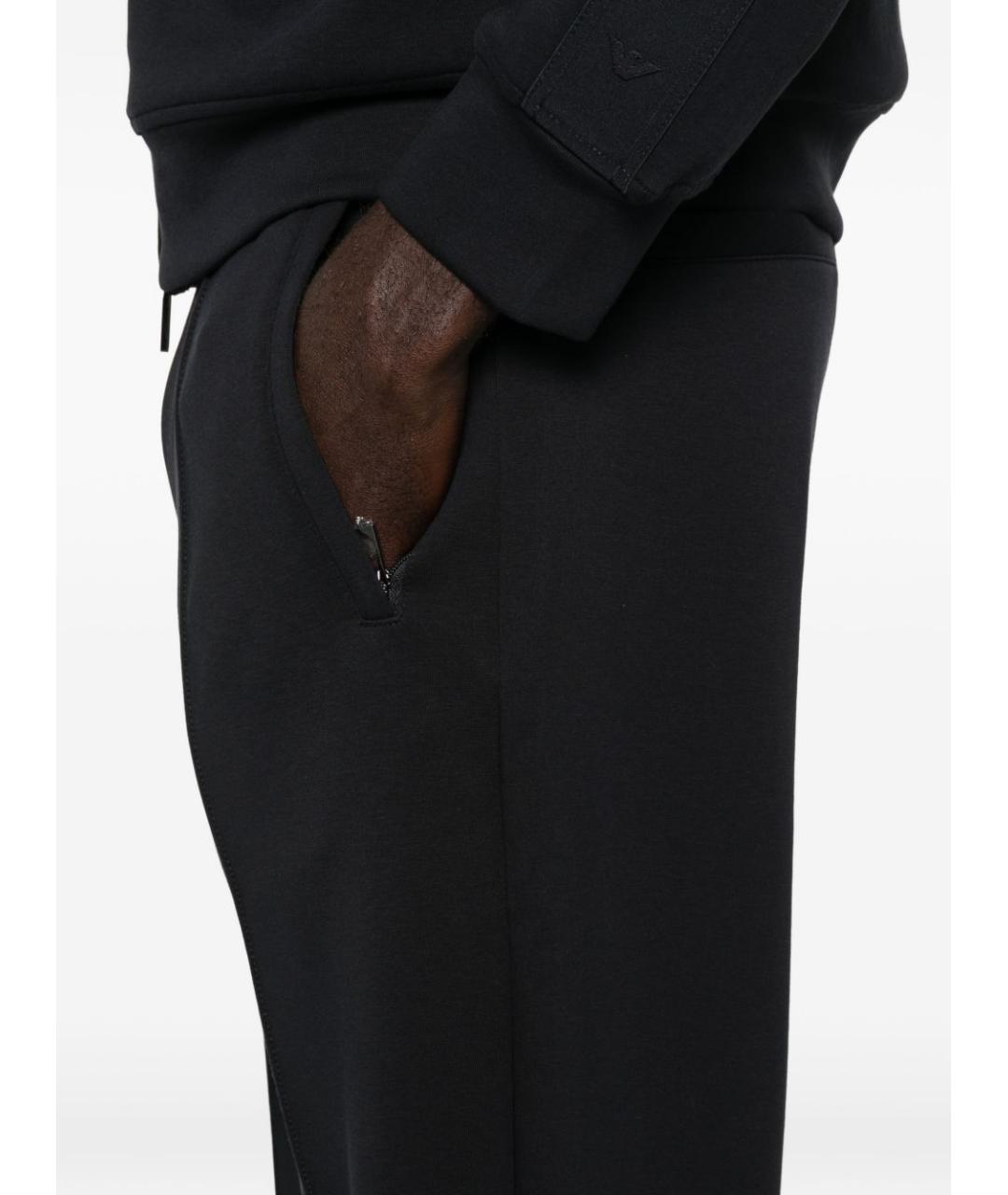 EMPORIO ARMANI Темно-синие хлопковые повседневные брюки, фото 2