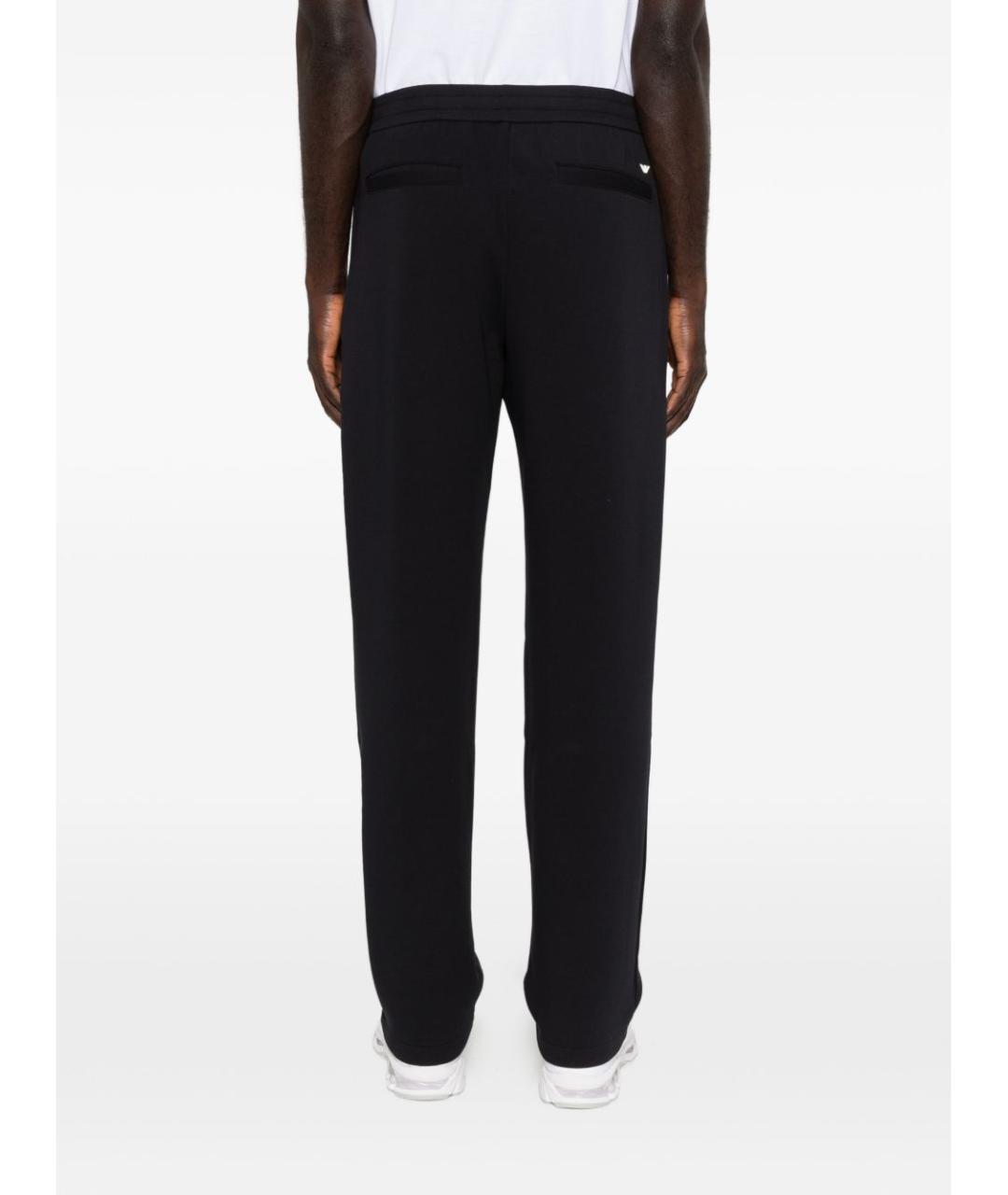 EMPORIO ARMANI Темно-синие хлопковые повседневные брюки, фото 3